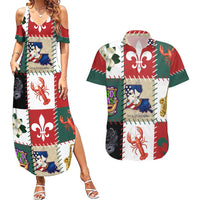Louisiana Famous Things Christmas Couples Matching Summer Maxi Dress and Hawaiian Shirt Xmas Holiday Patterns - Wonder Print Shop