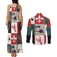 Louisiana Famous Things Christmas Couples Matching Tank Maxi Dress and Long Sleeve Button Shirt Xmas Holiday Patterns - Wonder Print Shop