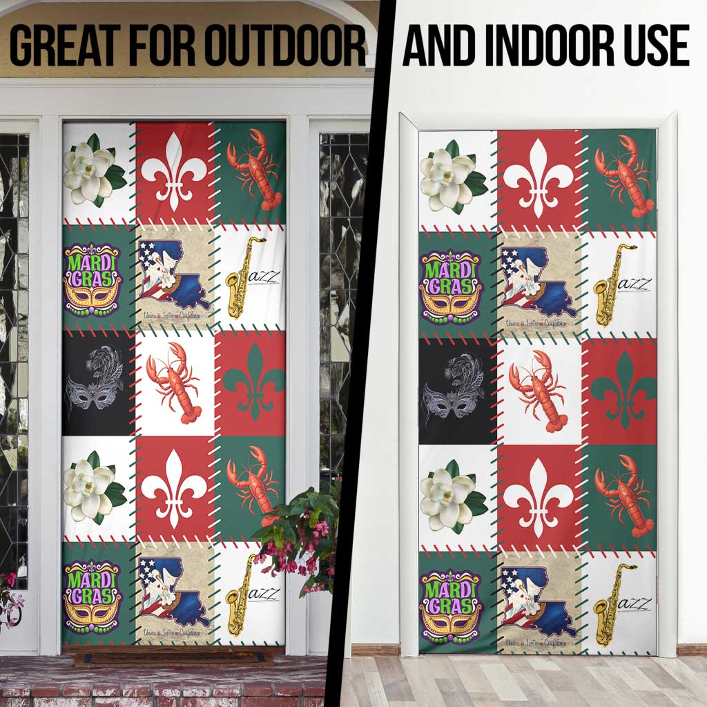 Louisiana Famous Things Christmas Door Cover Xmas Holiday Patterns - Wonder Print Shop
