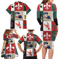 Louisiana Famous Things Christmas Family Matching Long Sleeve Bodycon Dress and Hawaiian Shirt Xmas Holiday Patterns - Wonder Print Shop