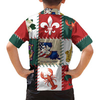 Louisiana Famous Things Christmas Family Matching Off The Shoulder Long Sleeve Dress and Hawaiian Shirt Xmas Holiday Patterns - Wonder Print Shop