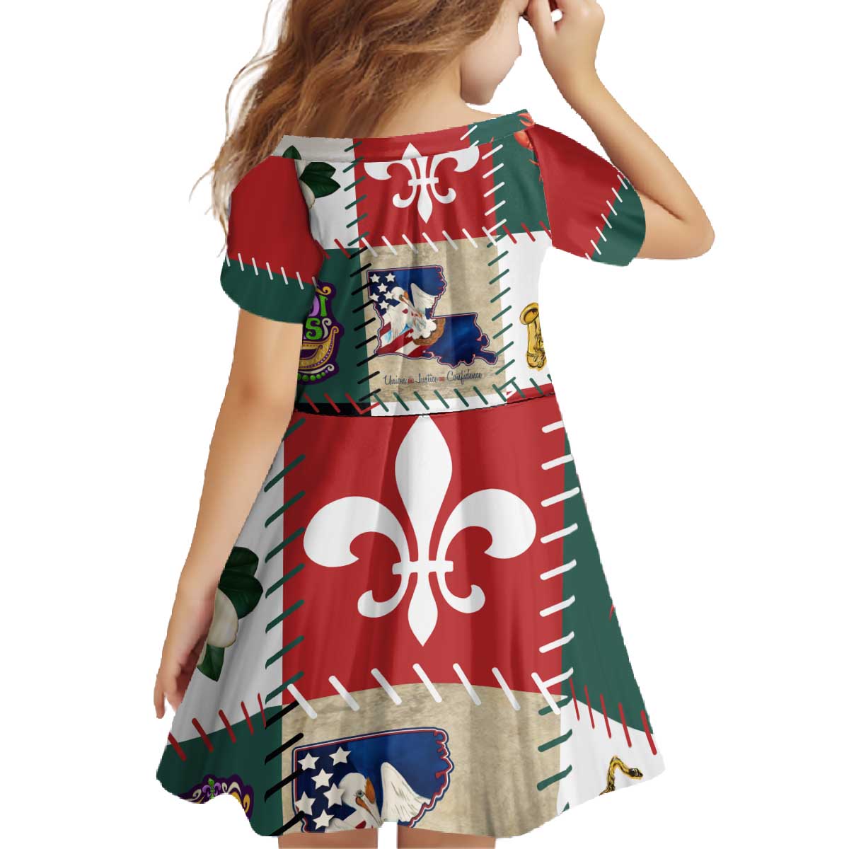 Louisiana Famous Things Christmas Family Matching Off The Shoulder Long Sleeve Dress and Hawaiian Shirt Xmas Holiday Patterns - Wonder Print Shop