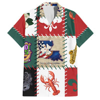Louisiana Famous Things Christmas Family Matching Off The Shoulder Long Sleeve Dress and Hawaiian Shirt Xmas Holiday Patterns - Wonder Print Shop