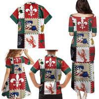 Louisiana Famous Things Christmas Family Matching Puletasi and Hawaiian Shirt Xmas Holiday Patterns - Wonder Print Shop