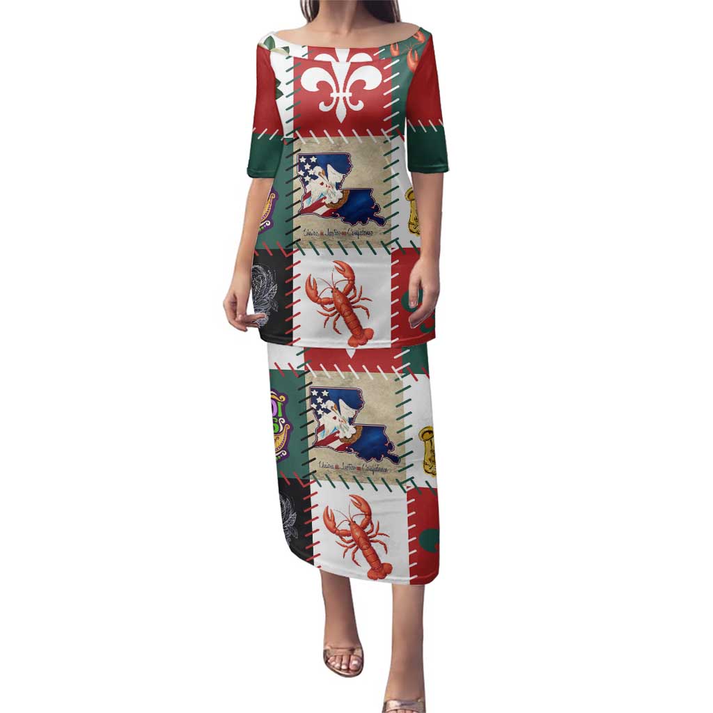 Louisiana Famous Things Christmas Family Matching Puletasi and Hawaiian Shirt Xmas Holiday Patterns - Wonder Print Shop