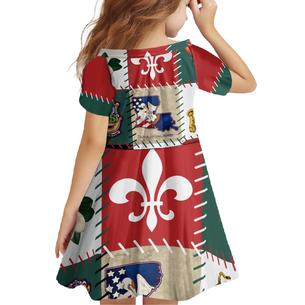 Louisiana Famous Things Christmas Family Matching Short Sleeve Bodycon Dress and Hawaiian Shirt Xmas Holiday Patterns - Wonder Print Shop