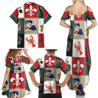 Louisiana Famous Things Christmas Family Matching Summer Maxi Dress and Hawaiian Shirt Xmas Holiday Patterns - Wonder Print Shop