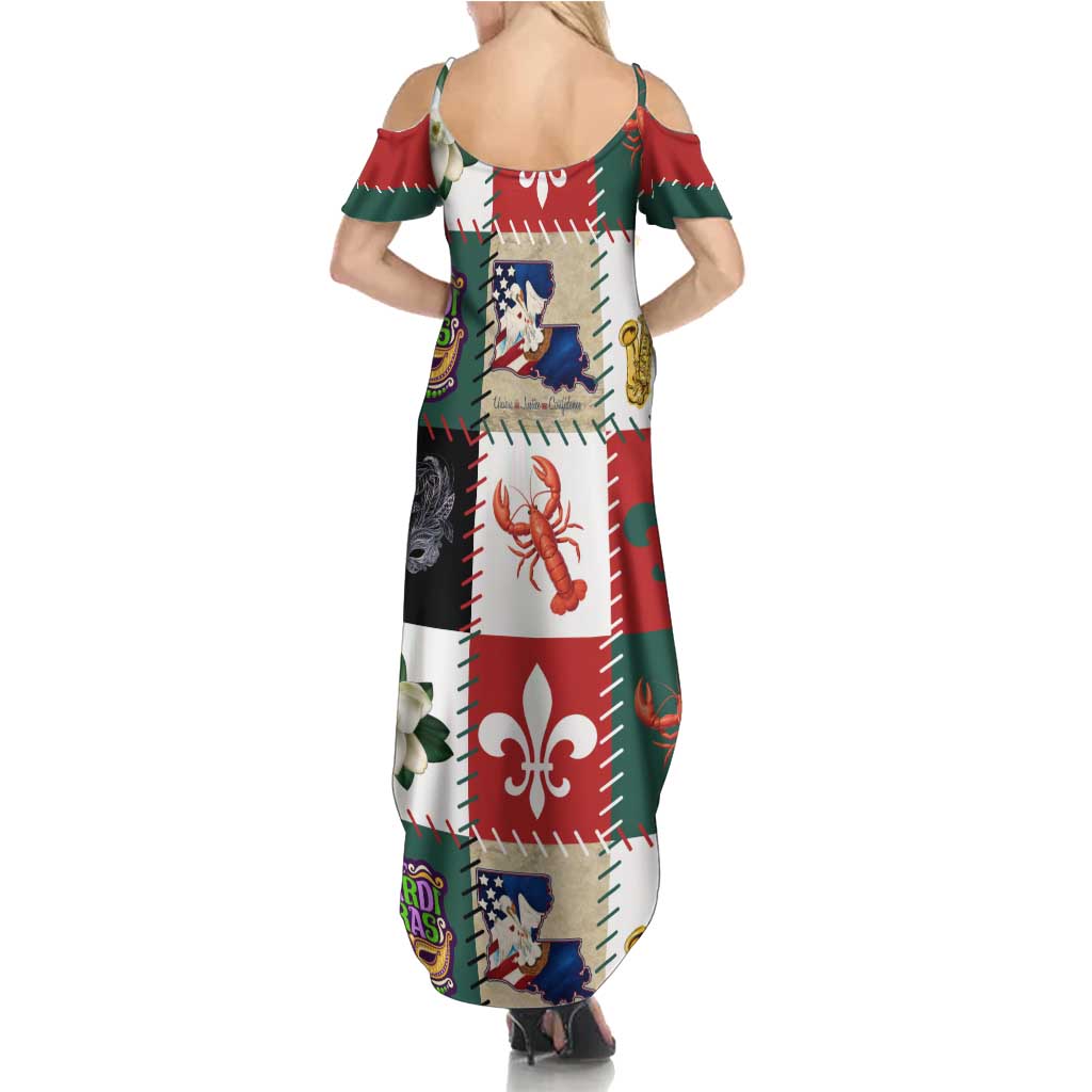 Louisiana Famous Things Christmas Family Matching Summer Maxi Dress and Hawaiian Shirt Xmas Holiday Patterns - Wonder Print Shop