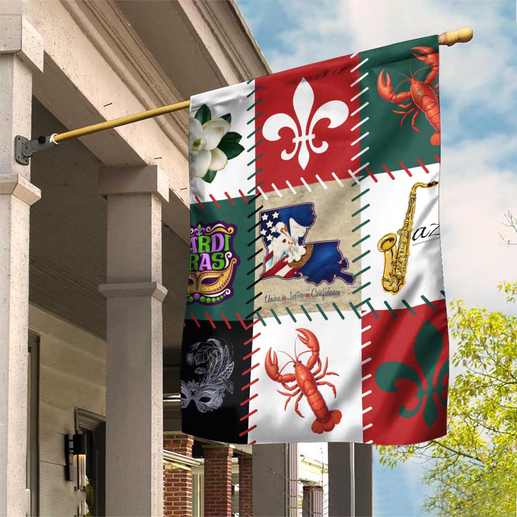 Louisiana Famous Things Christmas Garden Flag Xmas Holiday Patterns - Wonder Print Shop