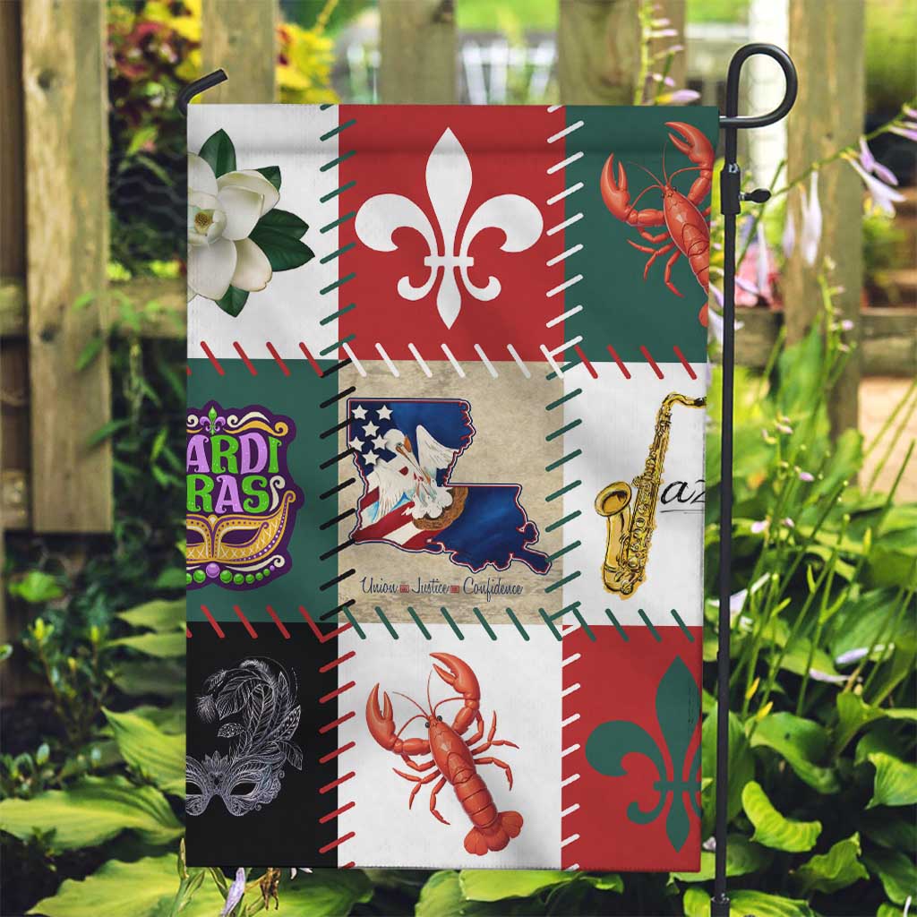 Louisiana Famous Things Christmas Garden Flag Xmas Holiday Patterns - Wonder Print Shop