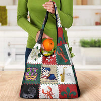 Louisiana Famous Things Christmas Grocery Bag Xmas Holiday Patterns - Wonder Print Shop