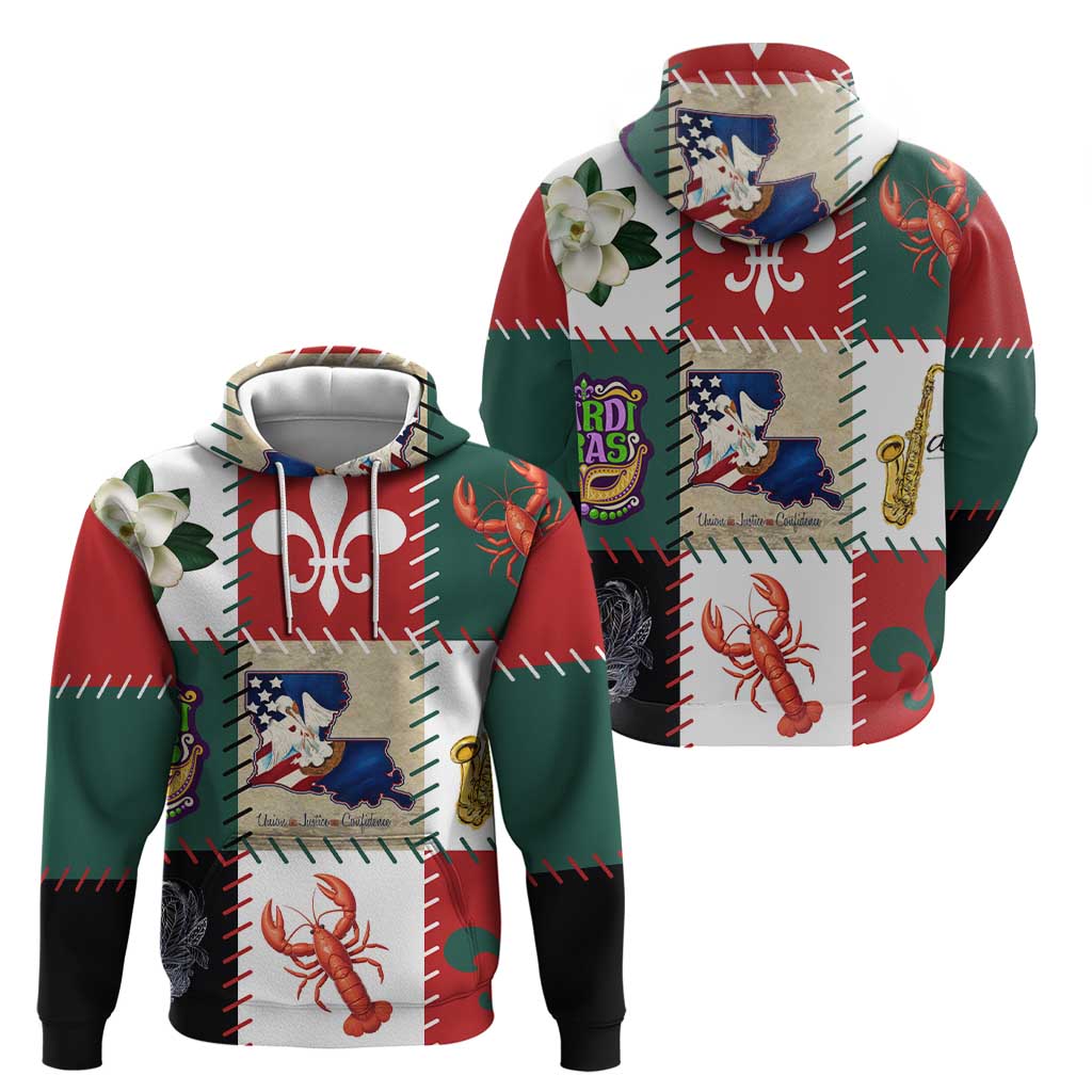 Louisiana Famous Things Christmas Hoodie Xmas Holiday Patterns - Wonder Print Shop