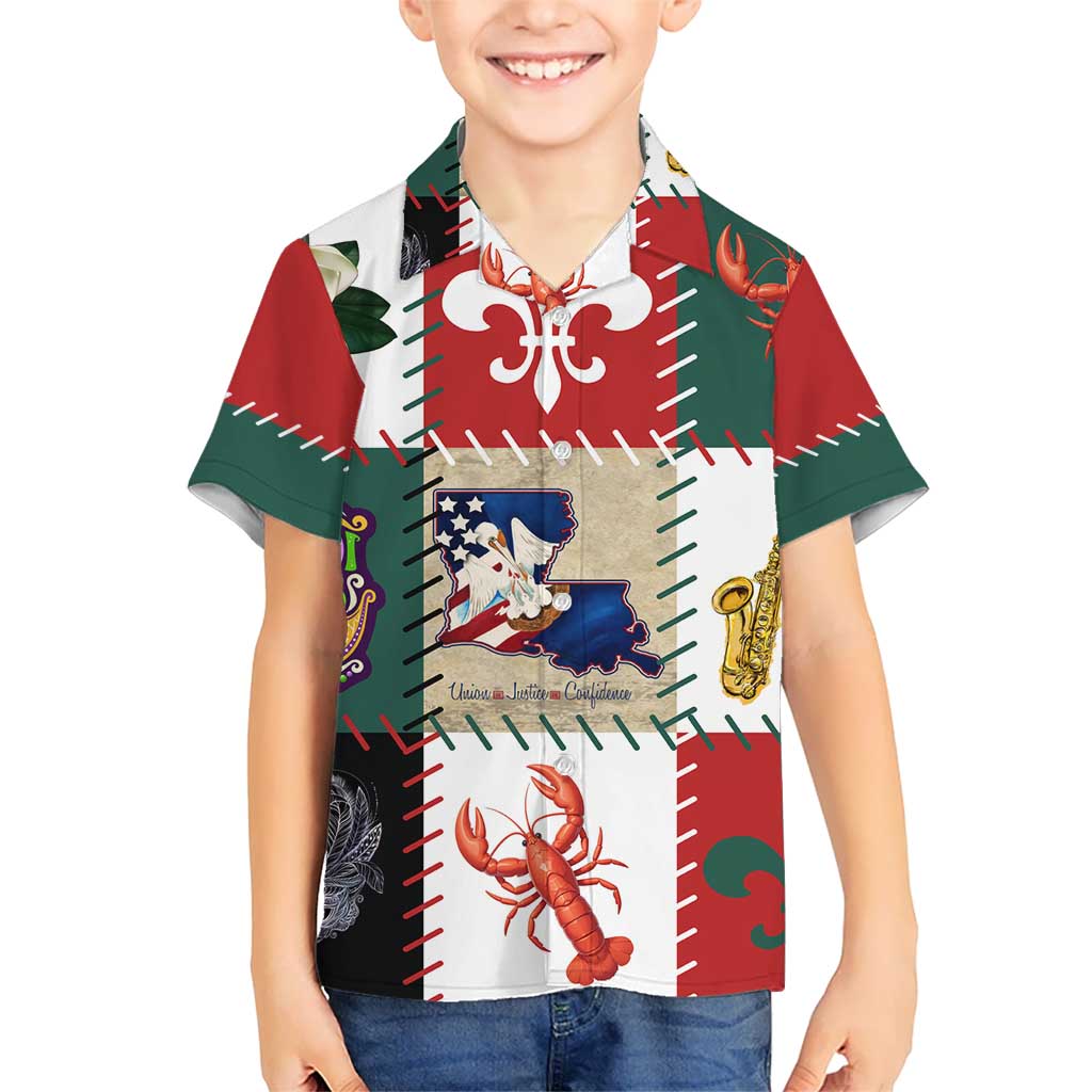 Louisiana Famous Things Christmas Kid Hawaiian Shirt Xmas Holiday Patterns - Wonder Print Shop