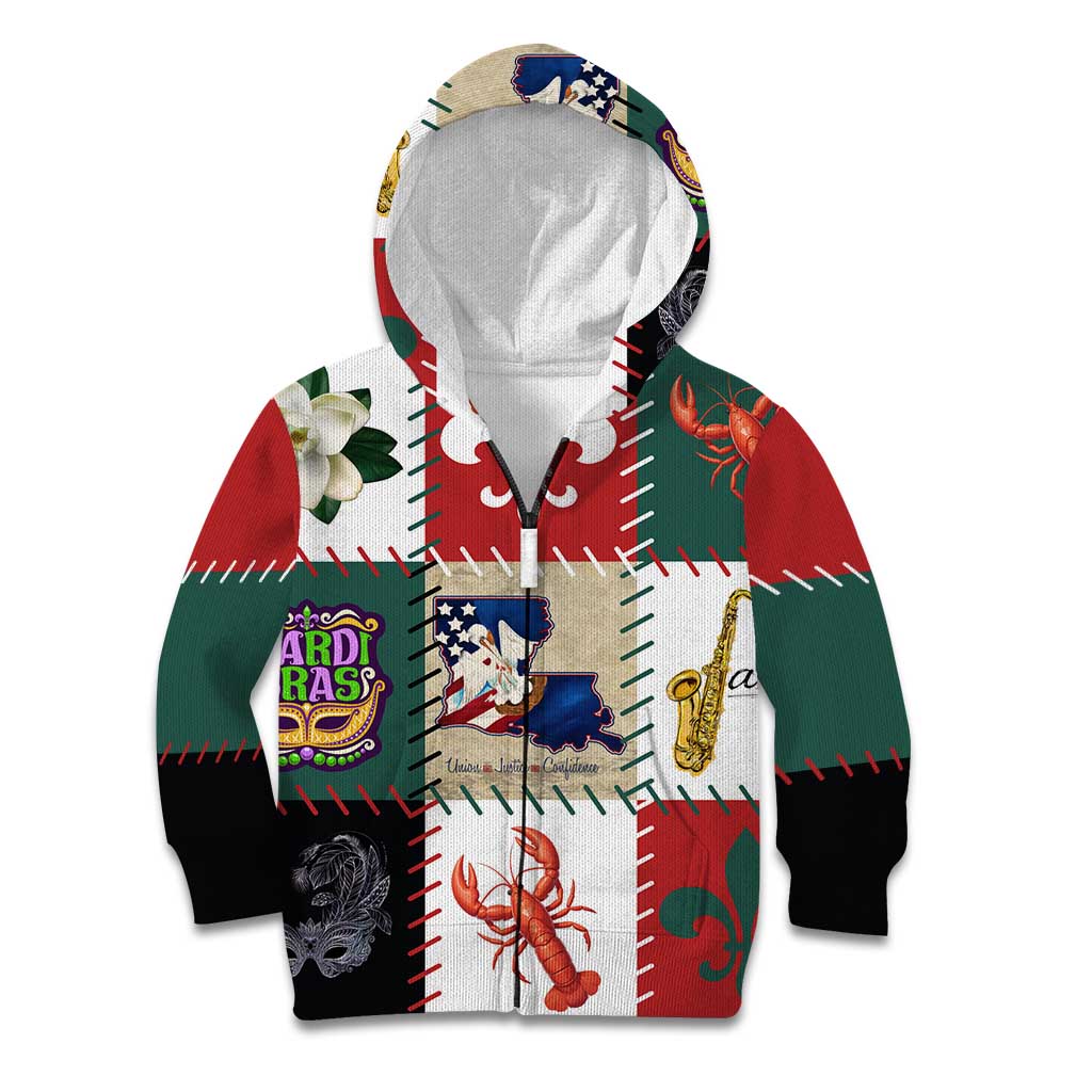 Louisiana Famous Things Christmas Kid Hoodie Xmas Holiday Patterns - Wonder Print Shop
