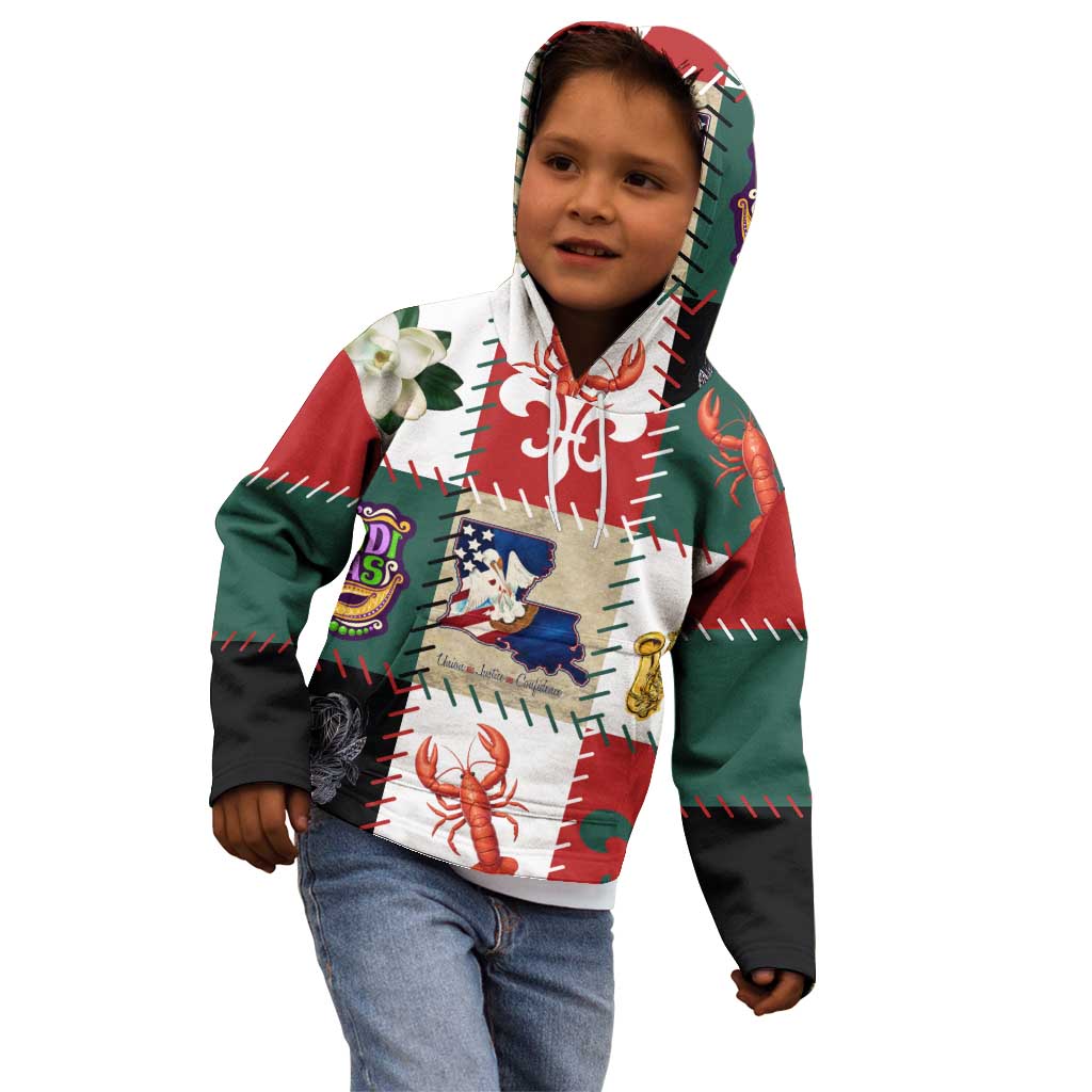 Louisiana Famous Things Christmas Kid Hoodie Xmas Holiday Patterns - Wonder Print Shop