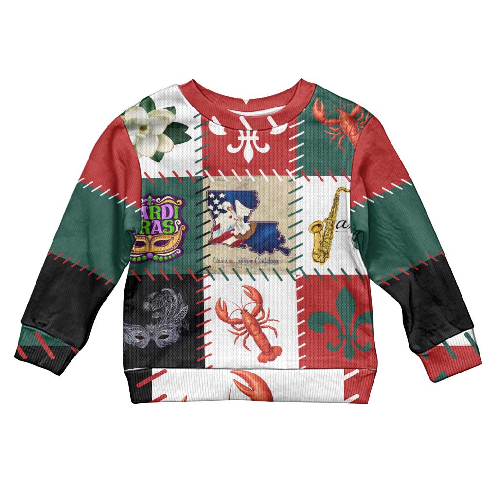 Louisiana Famous Things Christmas Kid Ugly Christmas Sweater Xmas Holiday Patterns - Wonder Print Shop
