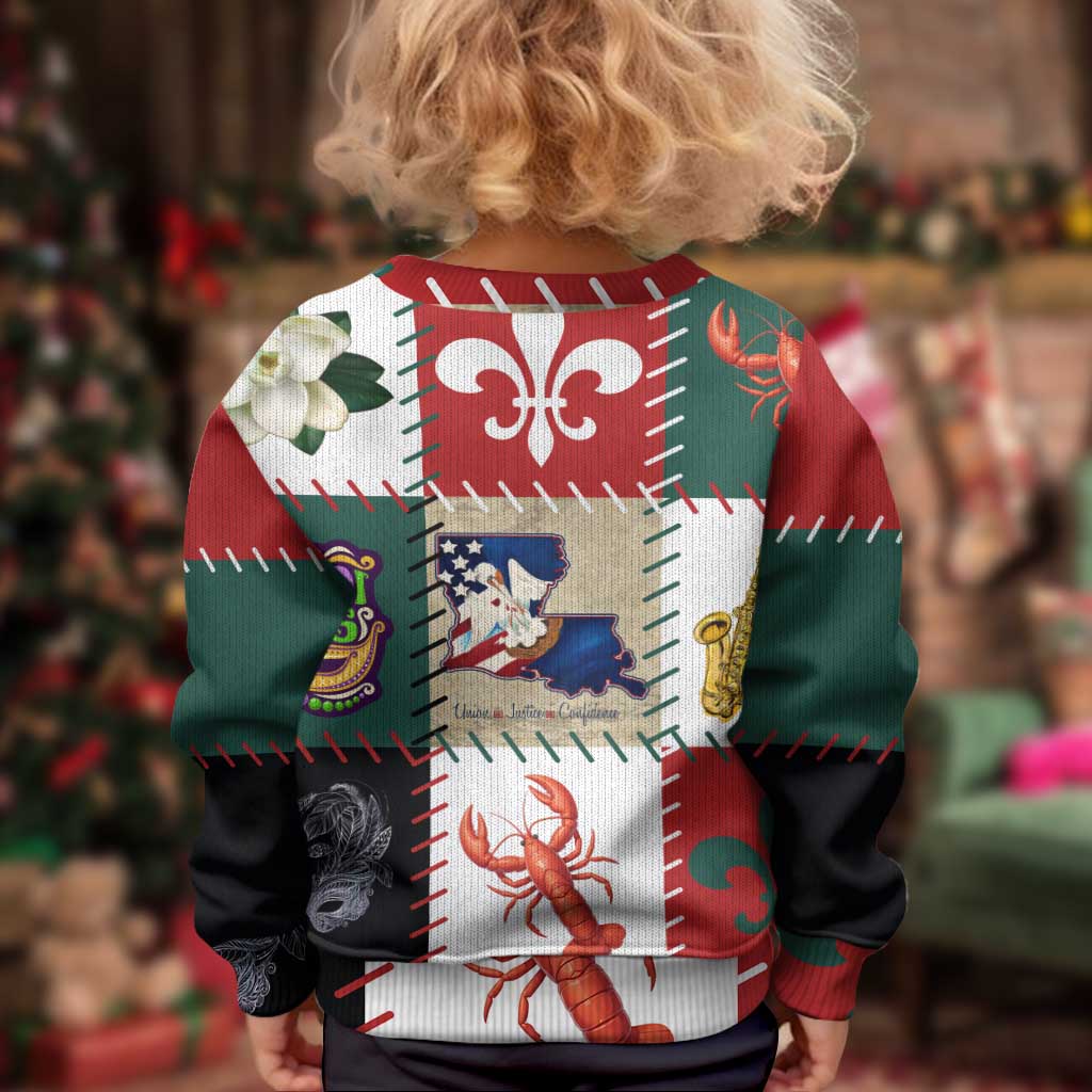 Louisiana Famous Things Christmas Kid Ugly Christmas Sweater Xmas Holiday Patterns - Wonder Print Shop