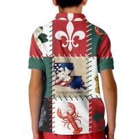 Louisiana Famous Things Christmas Kid Polo Shirt Xmas Holiday Patterns - Wonder Print Shop