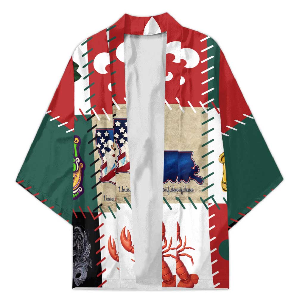 Louisiana Famous Things Christmas Kimono Xmas Holiday Patterns - Wonder Print Shop