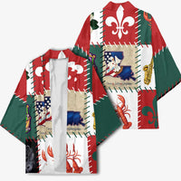 Louisiana Famous Things Christmas Kimono Xmas Holiday Patterns - Wonder Print Shop