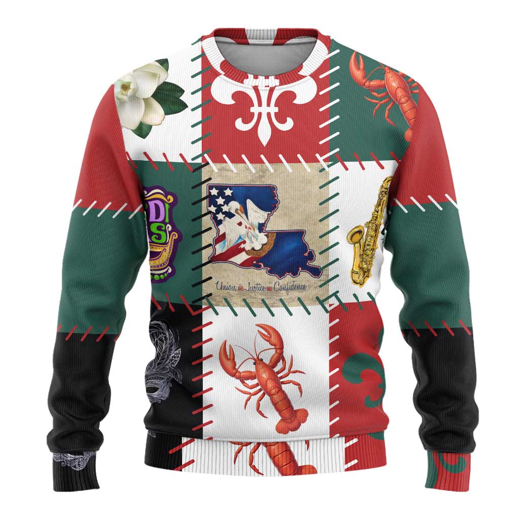 Louisiana Famous Things Christmas Ugly Christmas Sweater Xmas Holiday Patterns - Wonder Print Shop