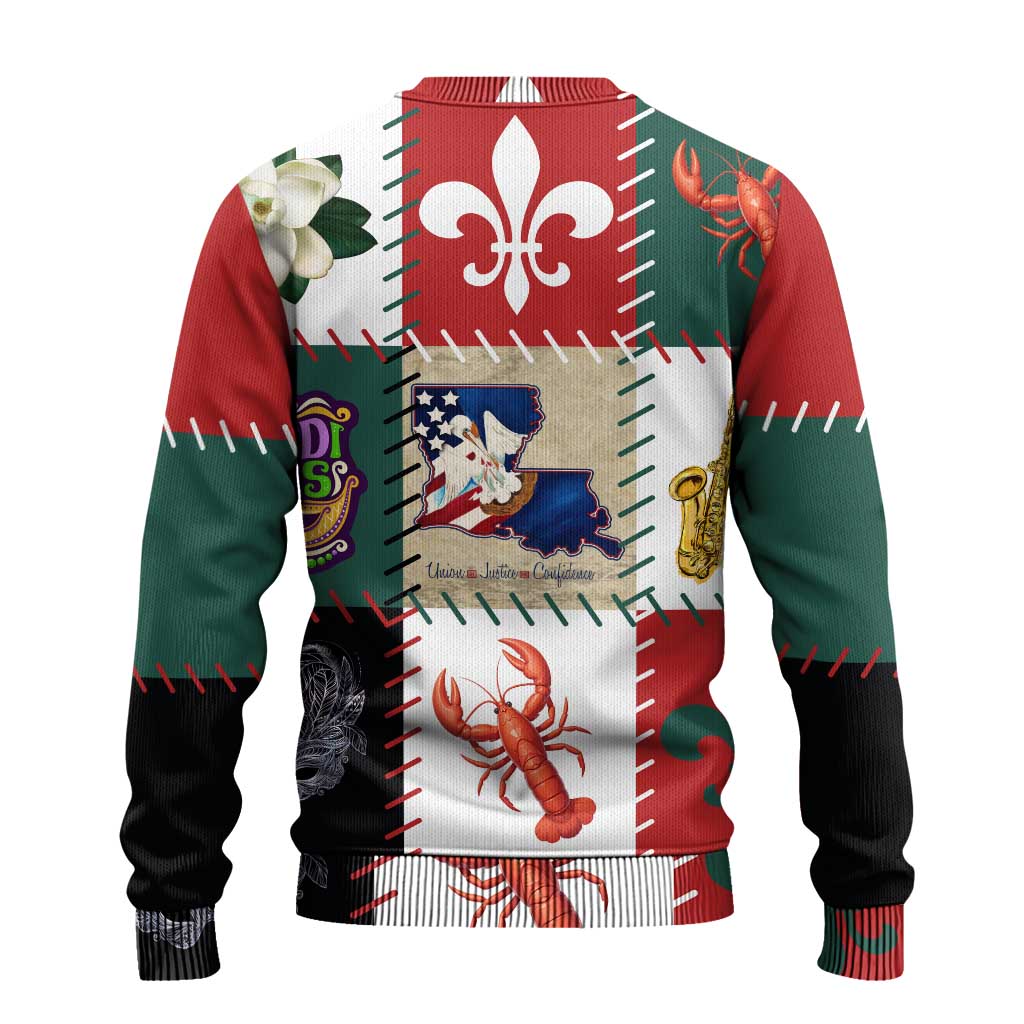 Louisiana Famous Things Christmas Ugly Christmas Sweater Xmas Holiday Patterns - Wonder Print Shop