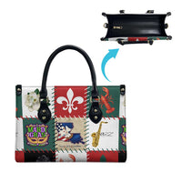 Louisiana Famous Things Christmas Leather Bag Xmas Holiday Patterns - Wonder Print Shop
