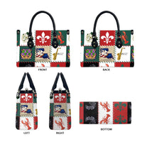 Louisiana Famous Things Christmas Leather Bag Xmas Holiday Patterns - Wonder Print Shop