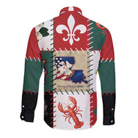 Louisiana Famous Things Christmas Long Sleeve Button Shirt Xmas Holiday Patterns - Wonder Print Shop