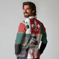 Louisiana Famous Things Christmas Long Sleeve Polo Shirt Xmas Holiday Patterns - Wonder Print Shop