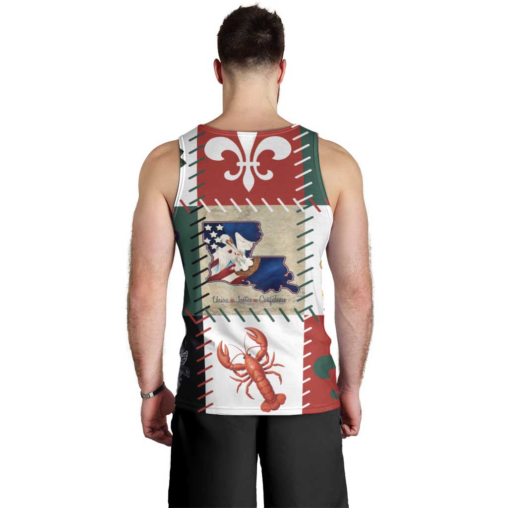 Louisiana Famous Things Christmas Men Tank Top Xmas Holiday Patterns - Wonder Print Shop