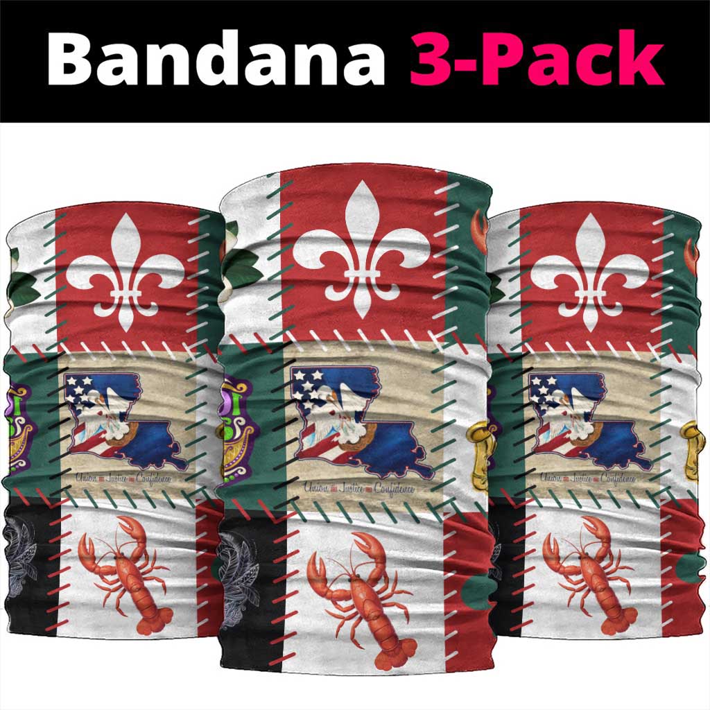 Louisiana Famous Things Christmas Neck Gaiter Xmas Holiday Patterns - Wonder Print Shop