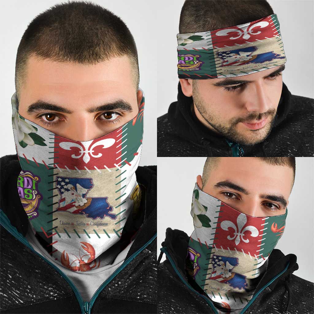Louisiana Famous Things Christmas Neck Gaiter Xmas Holiday Patterns - Wonder Print Shop