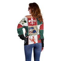 Louisiana Famous Things Christmas Off Shoulder Sweater Xmas Holiday Patterns - Wonder Print Shop