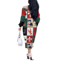 Louisiana Famous Things Christmas Off The Shoulder Long Sleeve Dress Xmas Holiday Patterns - Wonder Print Shop