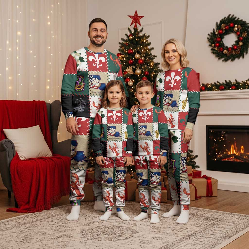 Louisiana Famous Things Christmas Pajama Set Xmas Holiday Patterns - Wonder Print Shop