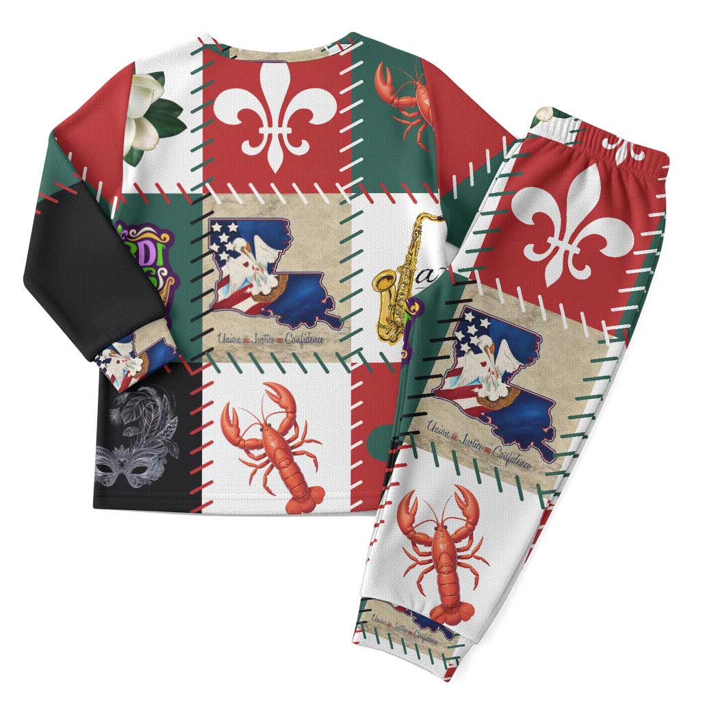 Louisiana Famous Things Christmas Pajama Set Xmas Holiday Patterns - Wonder Print Shop