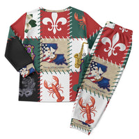 Louisiana Famous Things Christmas Pajama Set Xmas Holiday Patterns - Wonder Print Shop