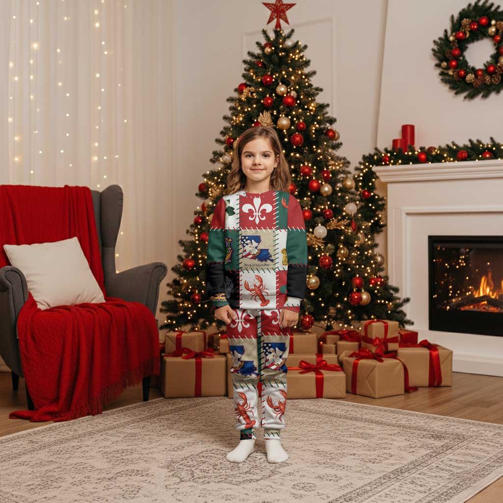 Louisiana Famous Things Christmas Pajama Set Xmas Holiday Patterns - Wonder Print Shop