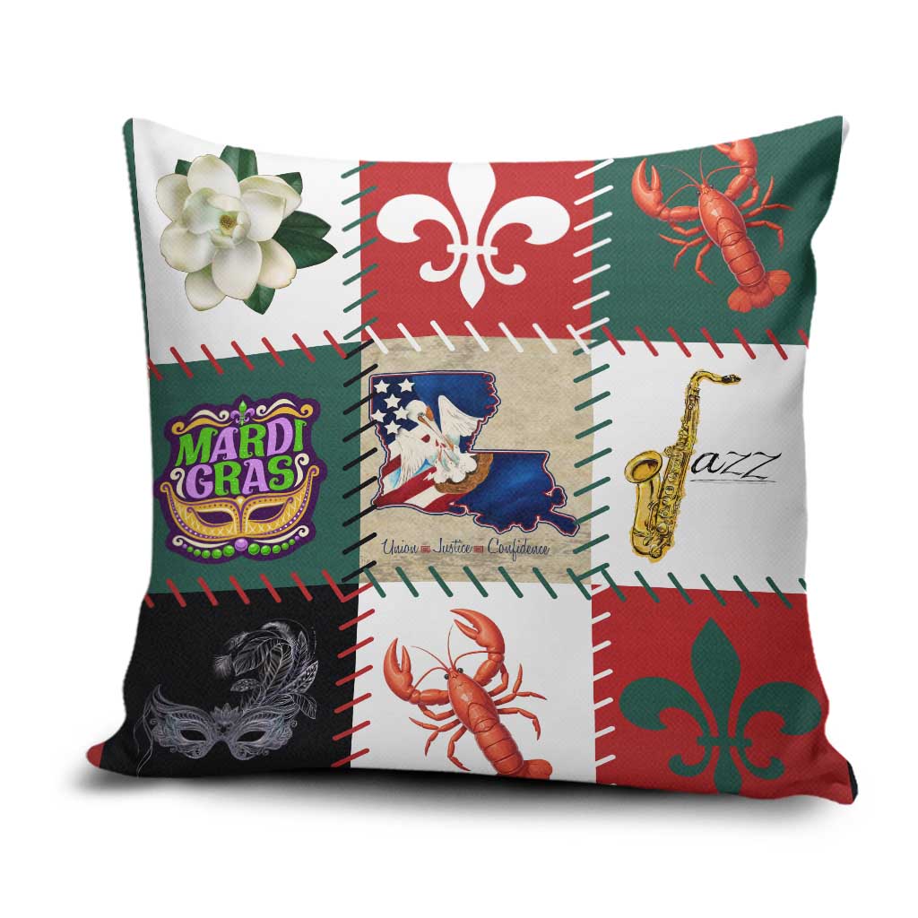 Louisiana Famous Things Christmas Pillow Cover Xmas Holiday Patterns - Wonder Print Shop