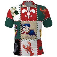 Louisiana Famous Things Christmas Polo Shirt Xmas Holiday Patterns - Wonder Print Shop