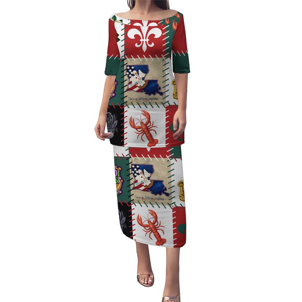 Louisiana Famous Things Christmas Puletasi Xmas Holiday Patterns - Wonder Print Shop