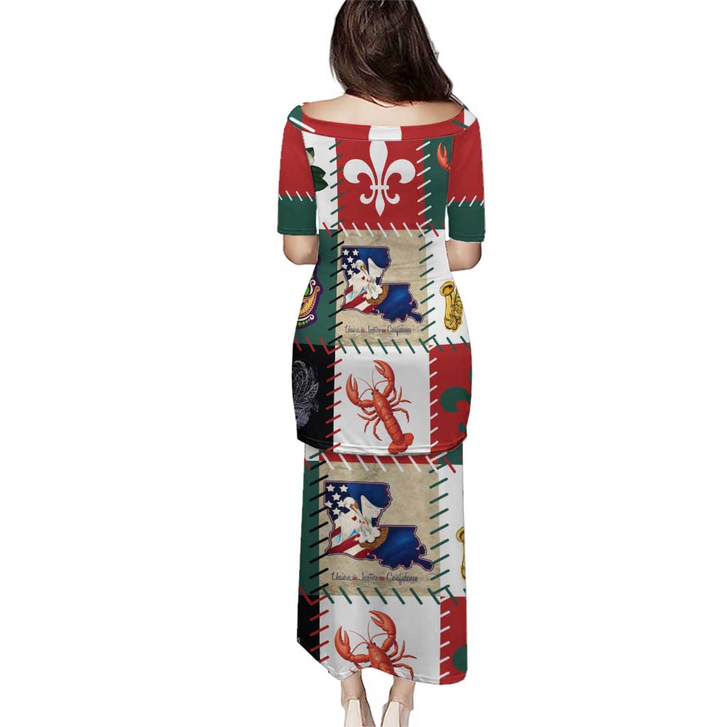 Louisiana Famous Things Christmas Puletasi Xmas Holiday Patterns - Wonder Print Shop