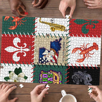 Louisiana Famous Things Christmas Puzzle Xmas Holiday Patterns - Wonder Print Shop