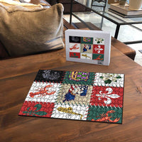 Louisiana Famous Things Christmas Puzzle Xmas Holiday Patterns - Wonder Print Shop