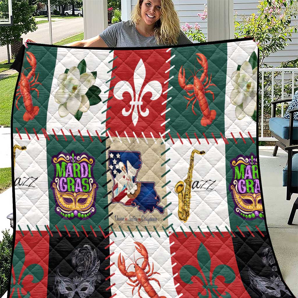 Louisiana Famous Things Christmas Quilt Xmas Holiday Patterns - Wonder Print Shop