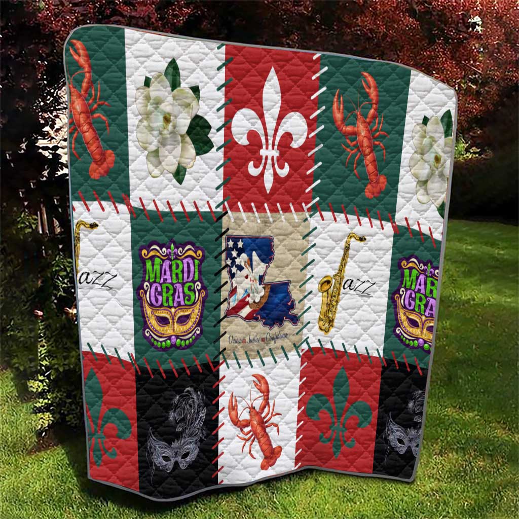 Louisiana Famous Things Christmas Quilt Xmas Holiday Patterns - Wonder Print Shop