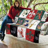 Louisiana Famous Things Christmas Quilt Xmas Holiday Patterns - Wonder Print Shop