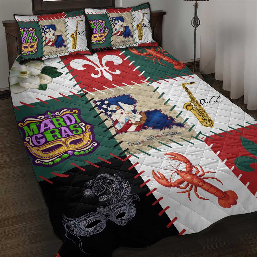 Louisiana Famous Things Christmas Quilt Bed Set Xmas Holiday Patterns - Wonder Print Shop