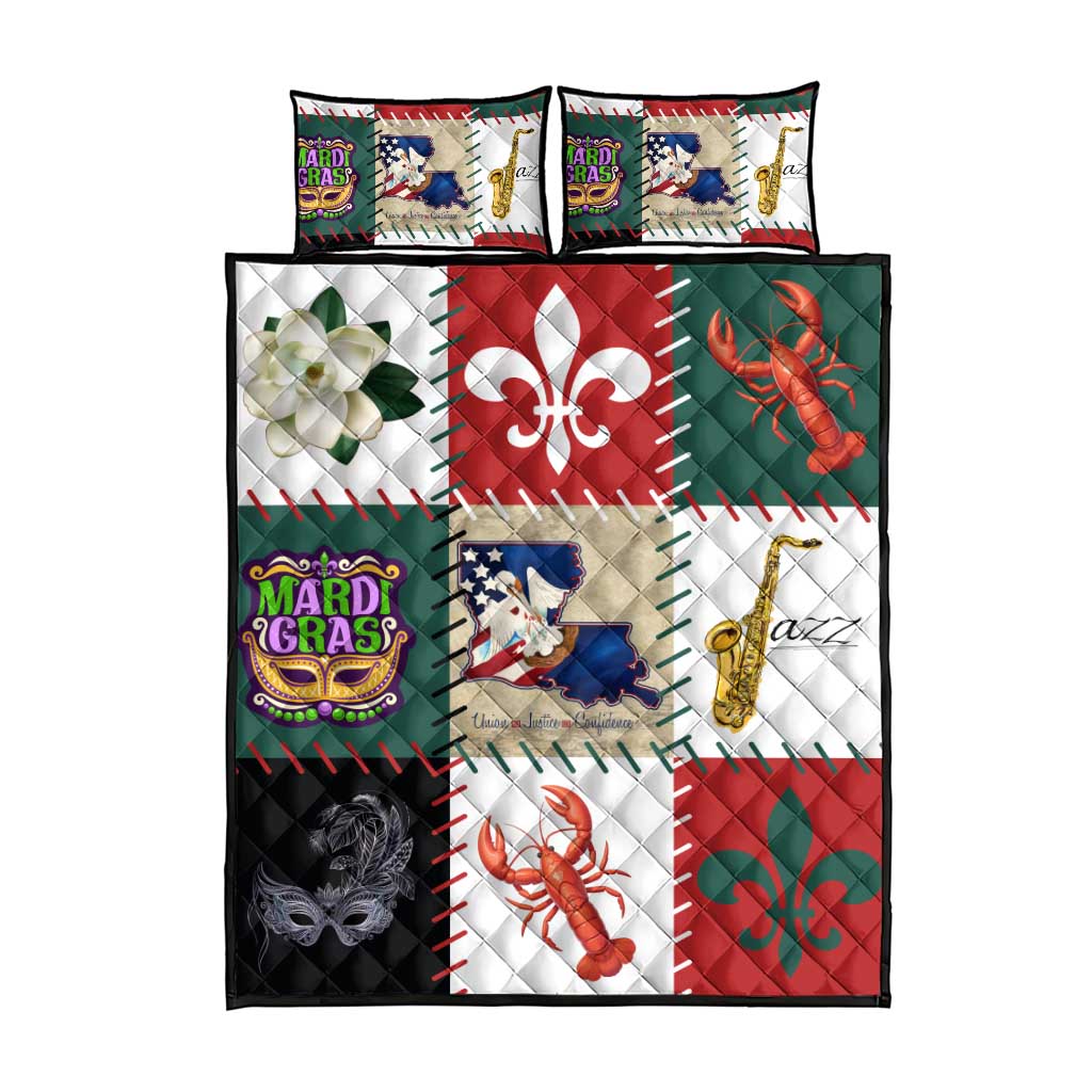 Louisiana Famous Things Christmas Quilt Bed Set Xmas Holiday Patterns - Wonder Print Shop